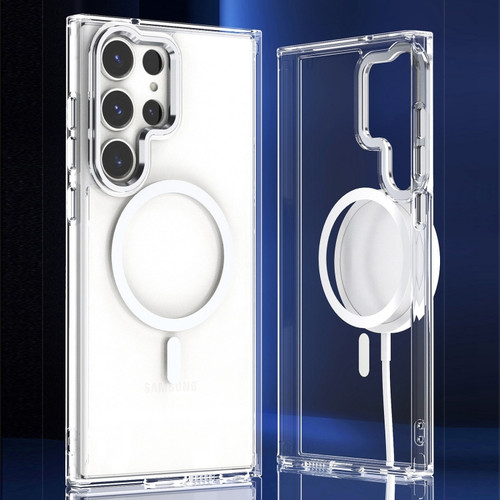 Samsung Galaxy S24 Ulltra 5G MagSafe Clear Acrylic Hybrid TPU Phone Case - Transparent