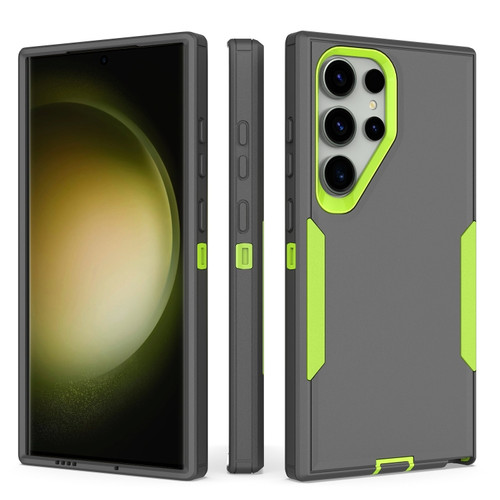 Samsung Galaxy S24 Ultra 5G 2 in 1 Magnetic PC + TPU Phone Case - Gray+Fluorescent Green