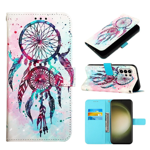 Samsung Galaxy S24 Ultra 5G 3D Painting Horizontal Flip Leather Phone Case - Color Drop Wind Chimes