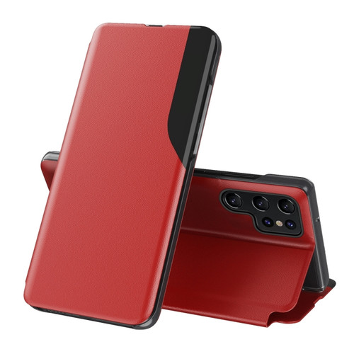 Samsung Galaxy S24 Ultra 5G Attraction Flip Holder Leather Phone Case - Red