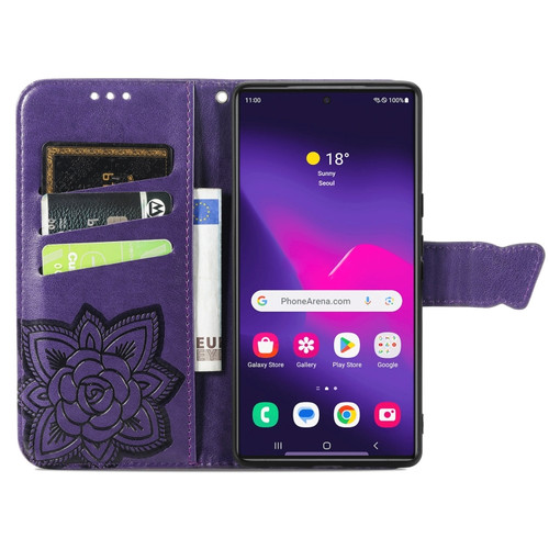 Samsung Cases - Galaxy S24 Ultra Cases Embossed Flower Leather Purple