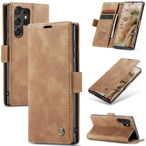 Samsung Galaxy S24 Ultra 5G CaseMe 013 Multifunctional Horizontal Flip Leather Phone Case - Brown