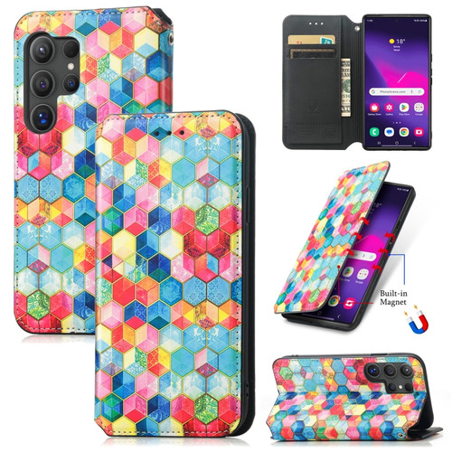Samsung Galaxy S24 Ultra 5G CaseNeo Colorful Magnetic Leather Phone Case - Magic Space