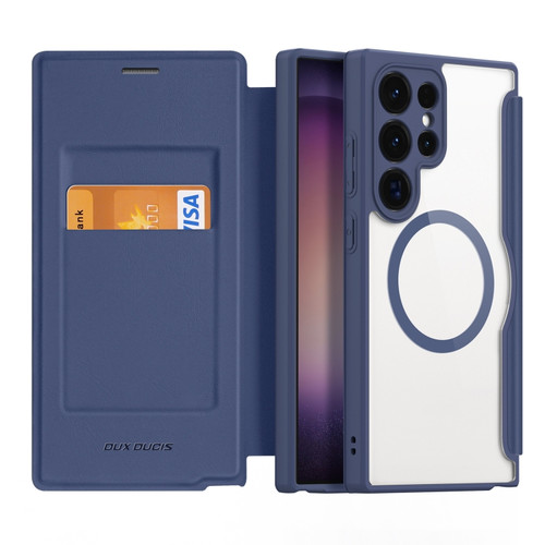 Samsung Galaxy S24 Ultra 5G DUX DUCIS Skin X Pro Series Magsafe PC + TPU Phone Leather Case - Blue