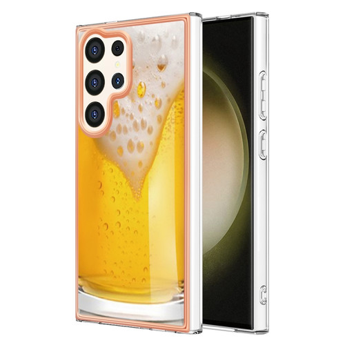 Samsung Galaxy S24 Ultra 5G Electroplating Marble Dual-side IMD Phone Case - Draft Beer