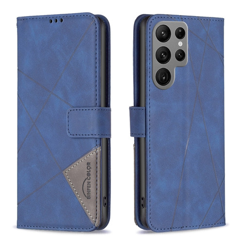 Samsung Cases - Galaxy S24 Ultra Cases Leather Magnetic Texture Blue
