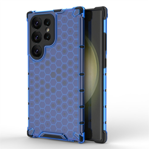 Samsung Galaxy S24 Ultra 5G Shockproof Honeycomb Phone Case - Blue