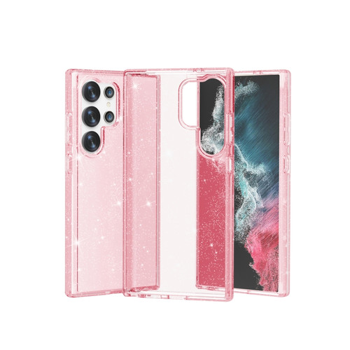 Samsung Galaxy S24 Ultra 5G Shockproof Terminator Glitter Powder Phone Case - Pink