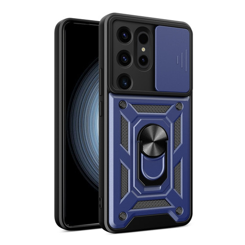 Samsung Galaxy S24 Ultra 5G Sliding Camera Cover Design TPU+PC Phone Case - Blue