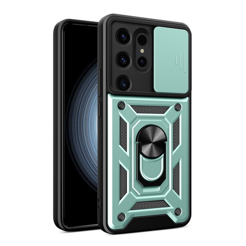 Samsung Galaxy S24 Ultra 5G Sliding Camera Cover Design TPU+PC Phone Case - Green