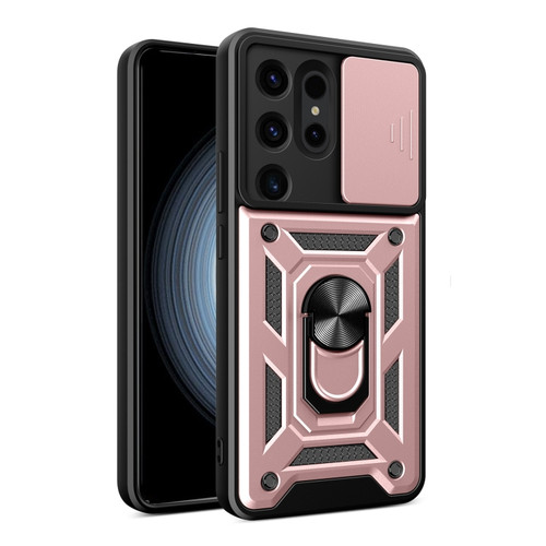 Samsung Galaxy S24 Ultra 5G Sliding Camera Cover Design TPU+PC Phone Case - Rose Gold