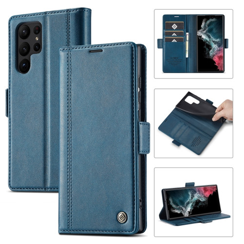 Samsung Galaxy S24 Ultra LC.IMEEKE Skin-friendly Card Slots Leather Phone Case - Blue