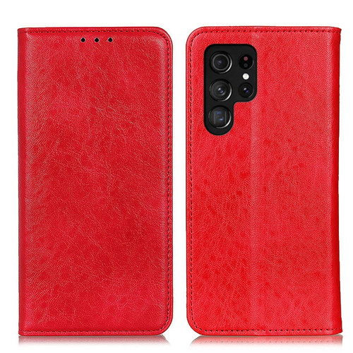 Samsung Galaxy S24 Ultra Magnetic Crazy Horse Texture Leather Phone Case - Red