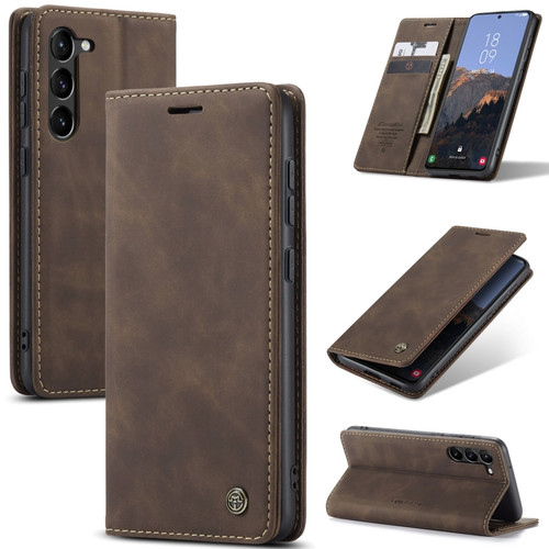 Samsung Galaxy S24+ 5G CaseMe 013 Multifunctional Horizontal Flip Leather Phone Case - Coffee