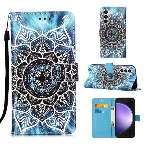 Samsung Galaxy S24+ 5G Colored Drawing Pattern Plain Weave Leather Phone Case - Undersea Mandala