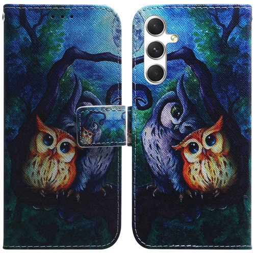 Samsung Galaxy S24+ 5G Coloured Drawing Flip Leather Phone Case - Oil Painting Owl