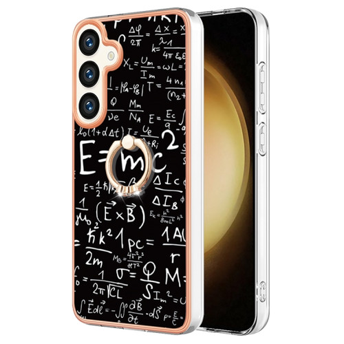 Samsung Galaxy S24+ 5G Electroplating Dual-side IMD Phone Case with Ring Holder - Equation