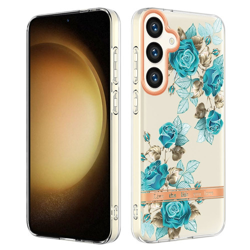 Samsung Galaxy S24+ 5G Flowers and Plants Series IMD TPU Phone Case - Blue Rose
