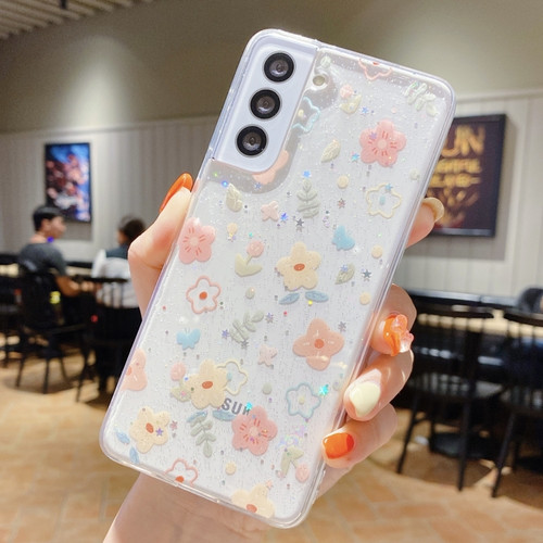 Samsung Galaxy S24+ 5G Fresh Small Floral Epoxy TPU Phone Case - D02 Hand-painted Flower