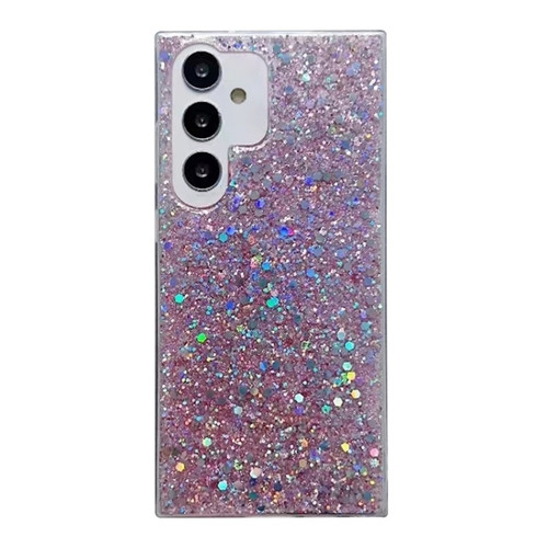 Samsung Galaxy S24+ 5G Glitter Sequins Epoxy TPU Phone Case - Pink