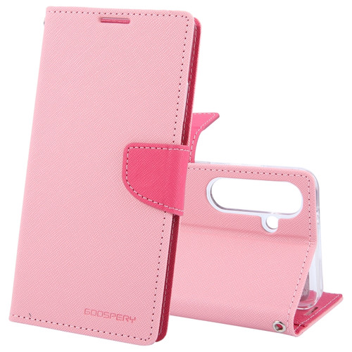Samsung Galaxy S24+ 5G GOOSPERY FANCY DIARY Cross Texture Leather Phone Case - Pink