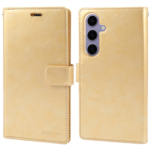 Samsung Galaxy S24+ 5G GOOSPERY MANSOOR DIARY 9 Card Slots Leather Phone Case - Gold