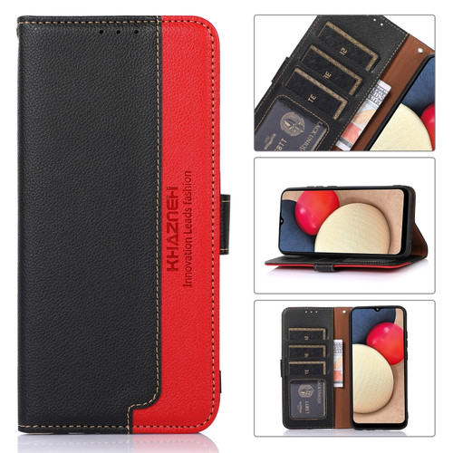 Samsung Galaxy S24+ 5G KHAZNEH Litchi Texture Leather RFID Phone Case - Black