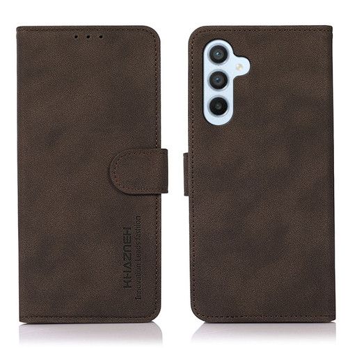 Samsung Galaxy S24+ 5G KHAZNEH Matte Texture Leather Phone Case - Brown