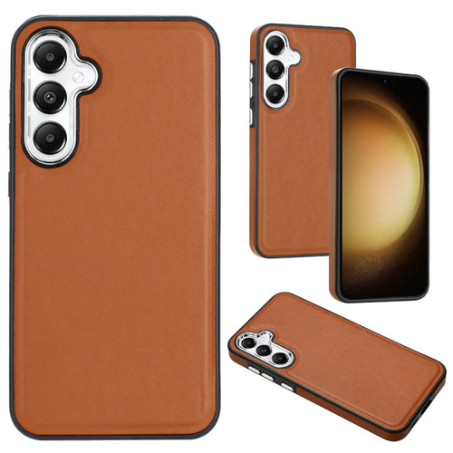 Samsung Galaxy S24+ 5G Leather Texture Full Coverage Phone Case - Brown