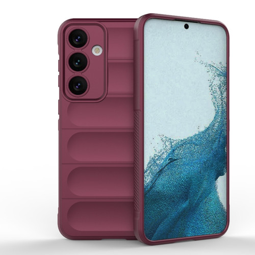 Samsung Galaxy S24+ 5G Magic Shield TPU + Flannel Phone Case - Wine Red