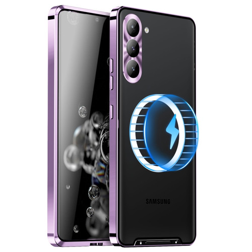 Samsung Galaxy S24+ 5G MagSafe Magnetic Frosted Metal Phone Case - Purple
