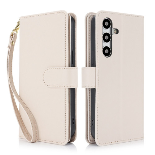 Samsung Galaxy S24+ 5G Multi-Card Wallet RFID Leather Phone Case - Apricot