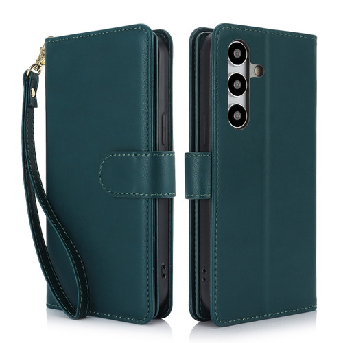 Samsung Galaxy S24+ 5G Multi-Card Wallet RFID Leather Phone Case - Green