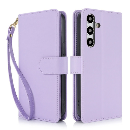 Samsung Galaxy S24+ 5G Multi-Card Wallet RFID Leather Phone Case - Light Purple