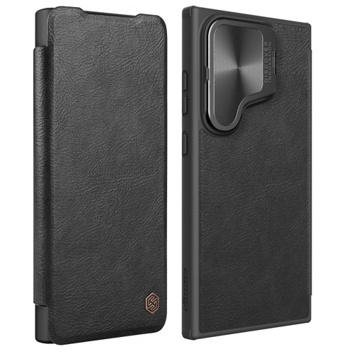 Samsung Galaxy S24+ 5G NILLKIN Qin Prop Series Flip Camera Cover Design Leather Phone Case - Black