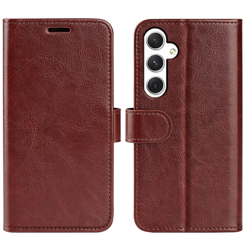 Samsung Galaxy S24+ 5G R64 Texture Horizontal Flip Leather Phone Case - Brown