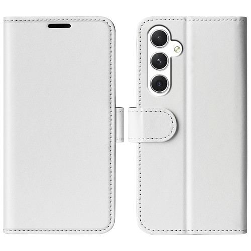 Samsung Galaxy S24+ 5G R64 Texture Horizontal Flip Leather Phone Case - White