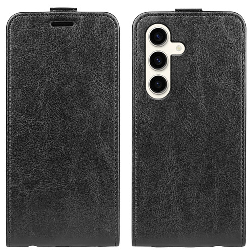 Samsung Galaxy S24+ 5G R64 Texture Vertical Flip Leather Phone Case - Black