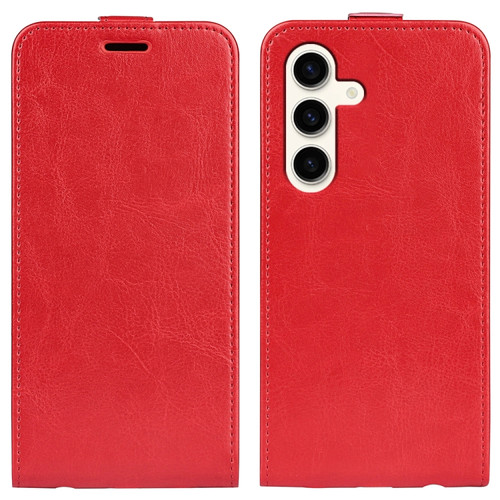 Samsung Galaxy S24+ 5G R64 Texture Vertical Flip Leather Phone Case - Red