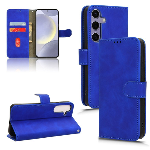 Samsung Galaxy S24+ 5G Skin Feel Magnetic Flip Leather Phone Case - Blue