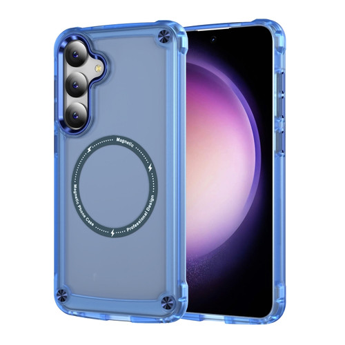 Samsung Galaxy S24+ 5G Skin Feel TPU + PC MagSafe Magnetic Phone Case - Transparent Blue