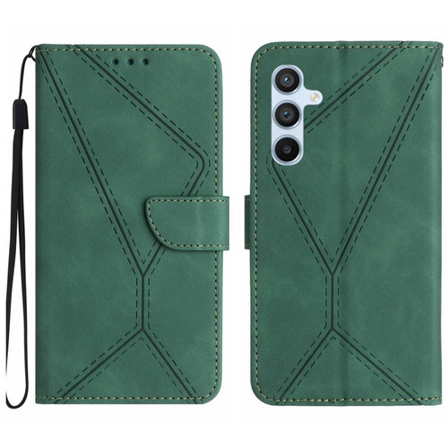 Samsung Galaxy S24+ 5G Stitching Embossed Leather Phone Case - Green