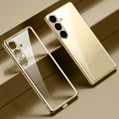 Samsung Galaxy S24+ 5G SULADA Electroplating TPU Transparent Phone Case - Gold