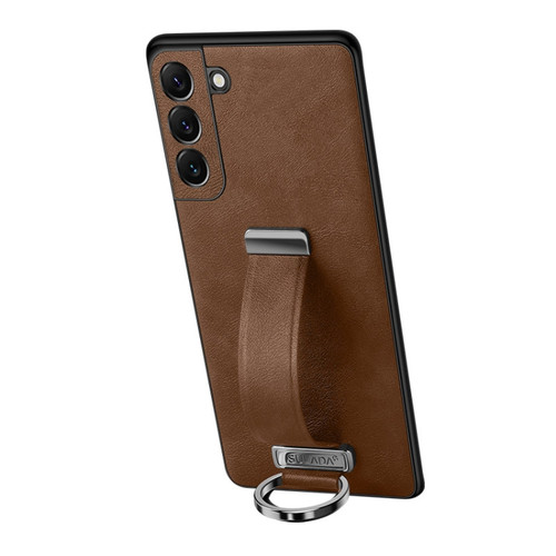 Samsung Galaxy S24+ 5G SULADA PC + Leather Texture Skin Feel Shockproof Phone Case - Brown