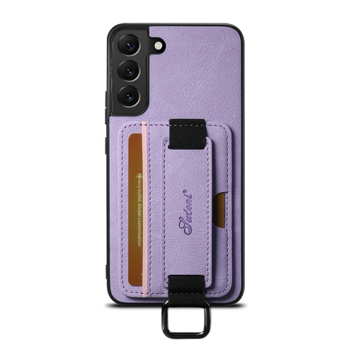 Samsung Galaxy S24+ 5G Suteni H13 Litchi Leather Wrist Strap Wallet Back Phone Case - Purple