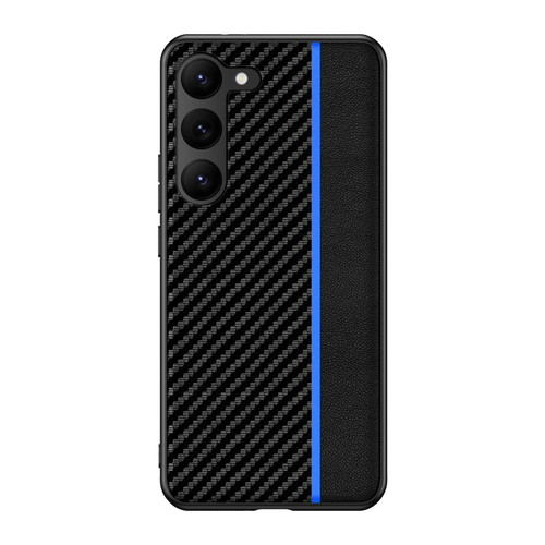 Samsung Galaxy S24+ 5G Ultra-thin Carbon Fiber Texture Splicing Phone Case - Blue