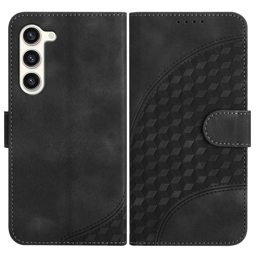 Samsung Galaxy S24+ 5G YX0060 Elephant Head Embossed Phone Leather Case with Lanyard - Black