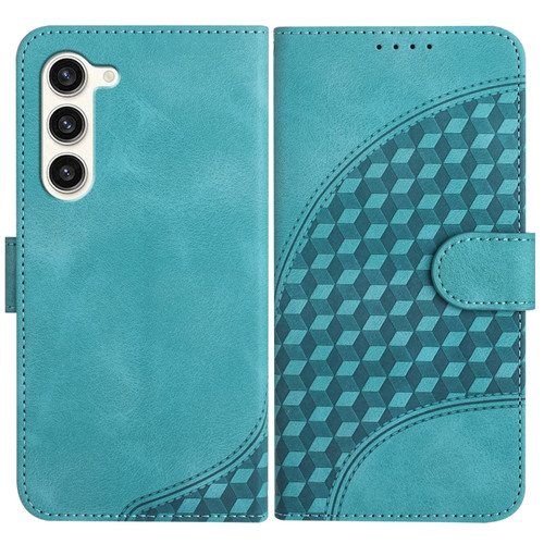 Samsung Galaxy S24+ 5G YX0060 Elephant Head Embossed Phone Leather Case with Lanyard - Light Blue