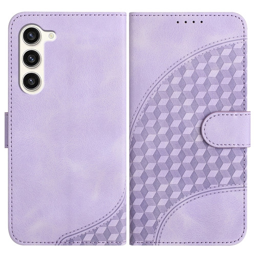 Samsung Galaxy S24+ 5G YX0060 Elephant Head Embossed Phone Leather Case with Lanyard - Light Purple