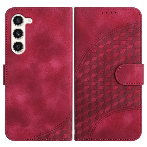 Samsung Galaxy S24+ 5G YX0060 Elephant Head Embossed Phone Leather Case with Lanyard - Rose Red